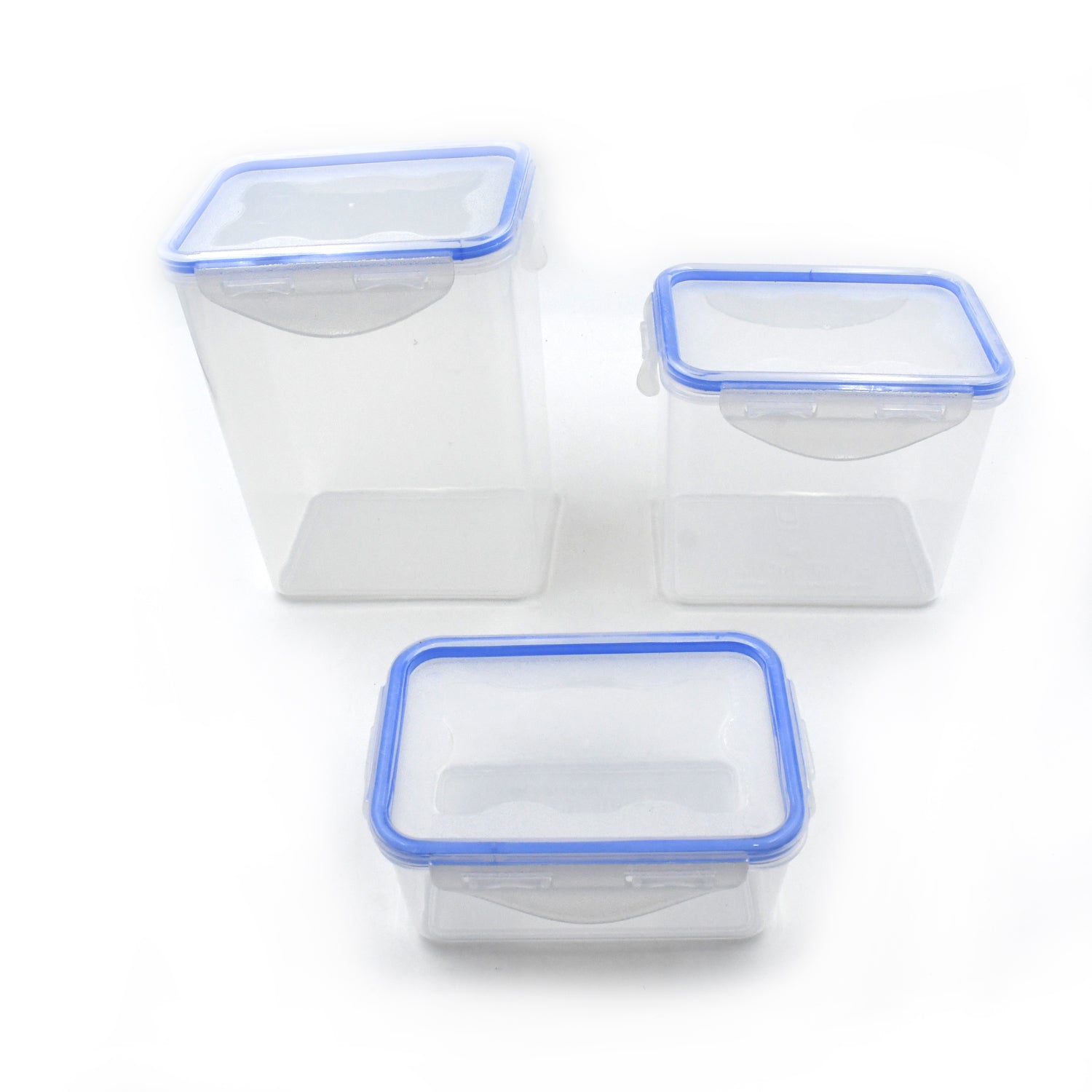 Kitchen Storage Container Set with Food Grade Plastic and Air Seal Lock Lid for Storage of Grocery, Spices, Dry fruits Use For Home, Office, Restaurant, Canteens (3 Piece Set) - Bhavnagar Deodap