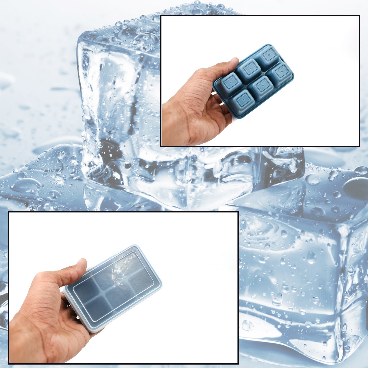 6 Grid Silicone Ice Tray used in all kinds of places like household kitchens for making ice from water and various things and all. - Bhavnagar Deodap