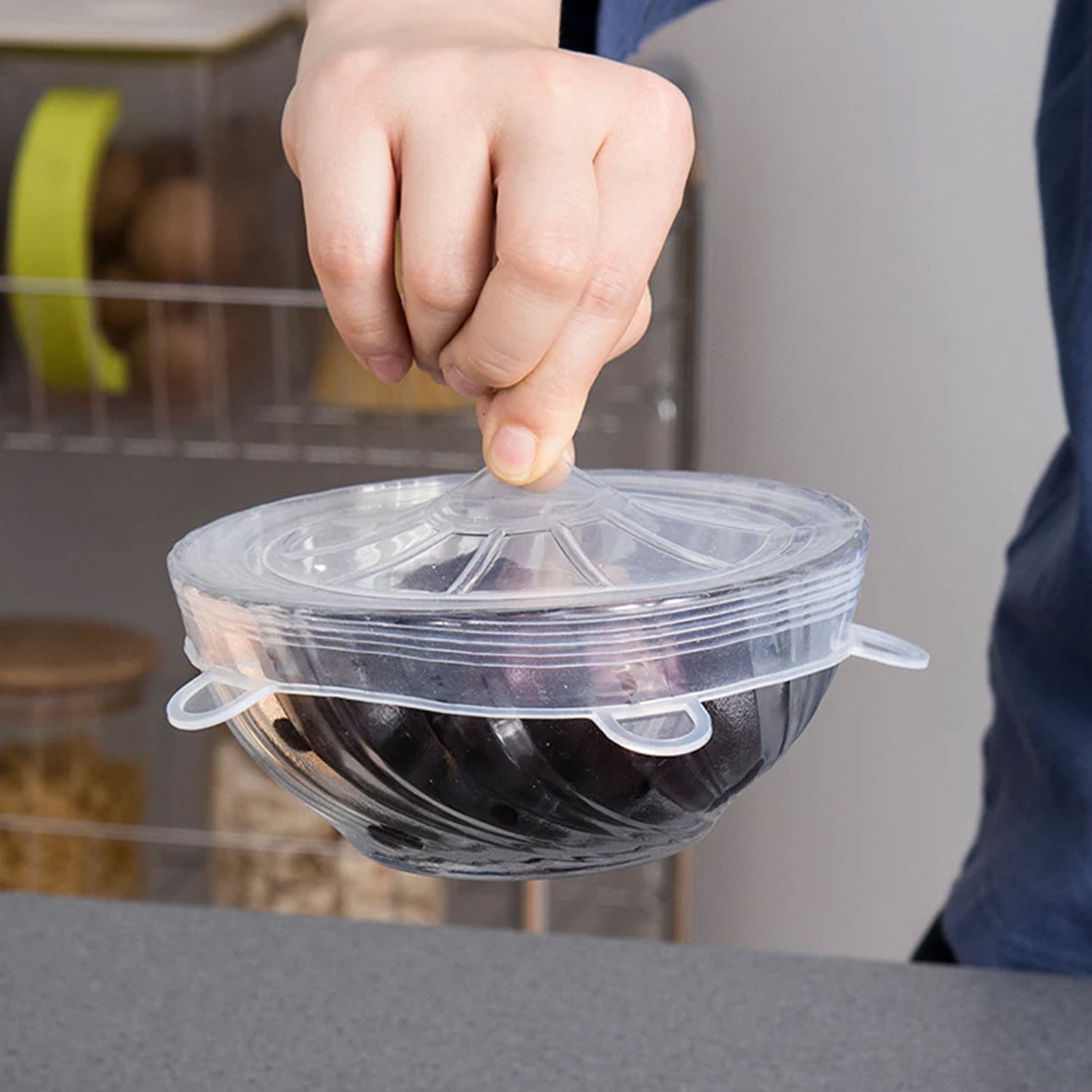 Silicone Food Cover Stretch Lids (6 Pcs Set / 62 Gm) - Bhavnagar Deodap