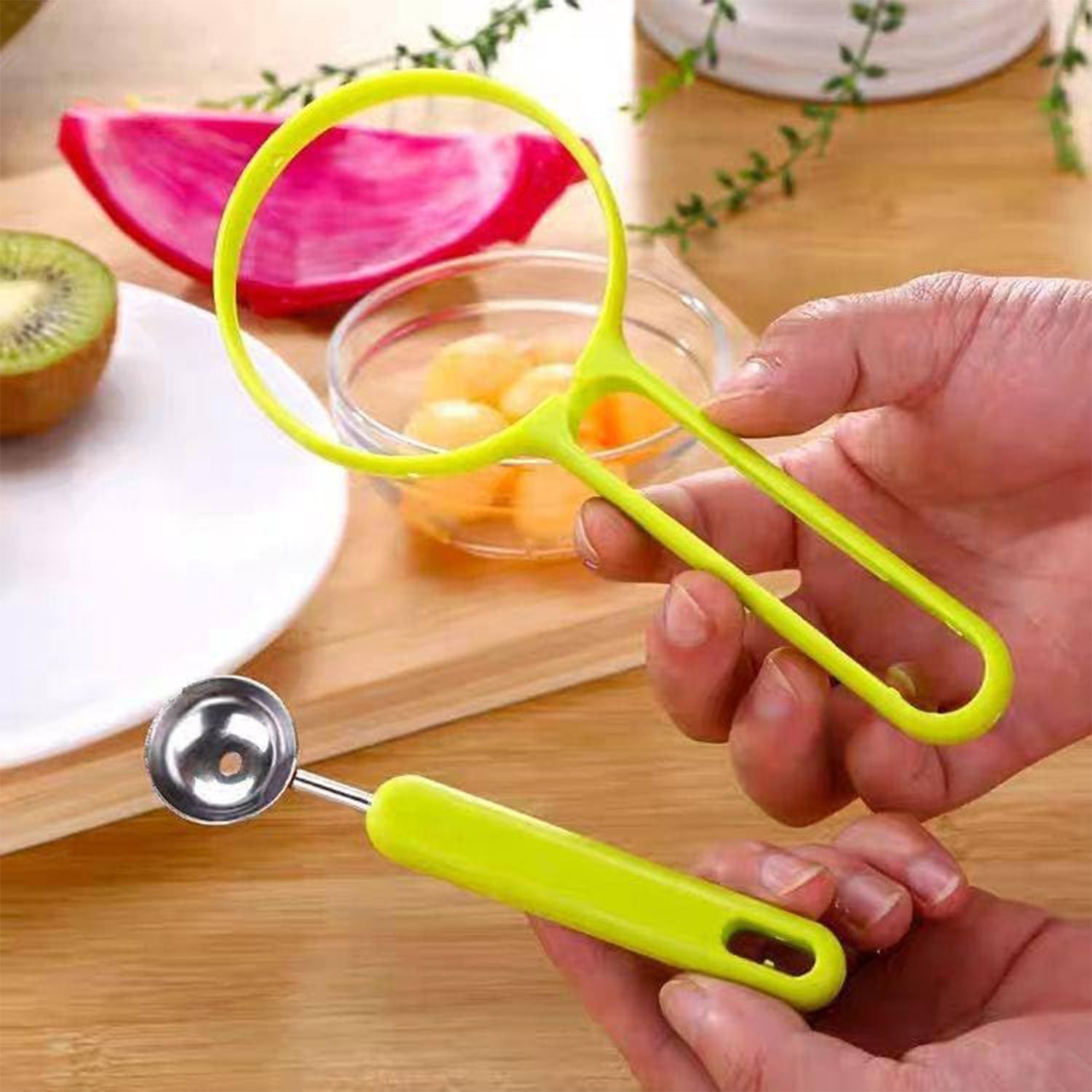 2 in 1 Kitchen Tool - Soft Fruit Peeler and Baller - Avocado, Papaya, Watermelon, Honey Dew - Kitchen Gadget Tool (1 Pc) - Bhavnagar Deodap