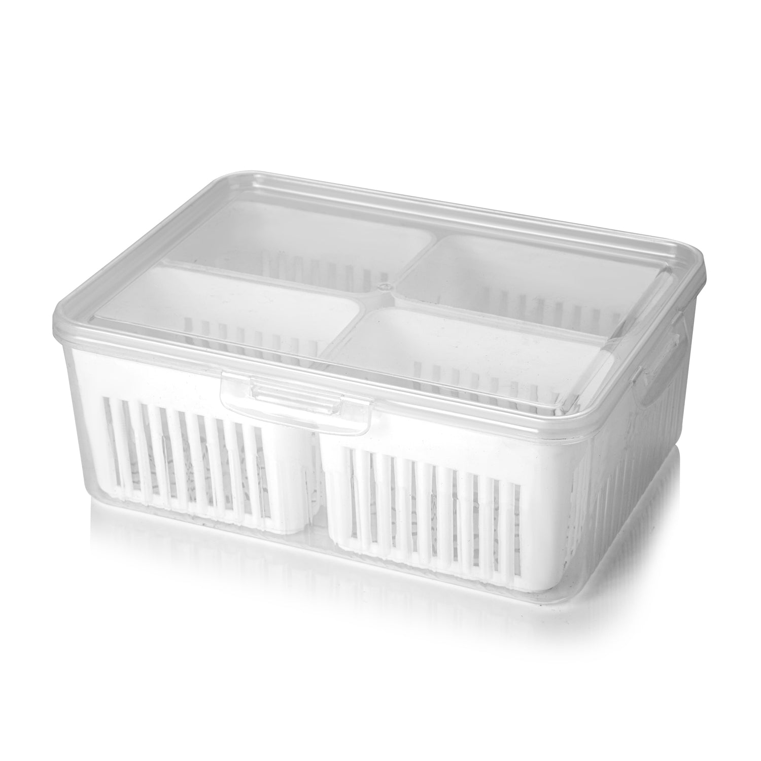 Fridge Storage Boxes Freezer Storage Containers, Container for Kitchen Storage Set, Storage in Kitchen, Vegetable Storage, Draining Crisper Refrigerator Food Box (1 Pc) - Bhavnagar Deodap