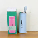 Water bottle 400ml leak proof, glass water bottle with daily water intake for gym and children, Nice Bottle (1 pc / Light Blue Color)