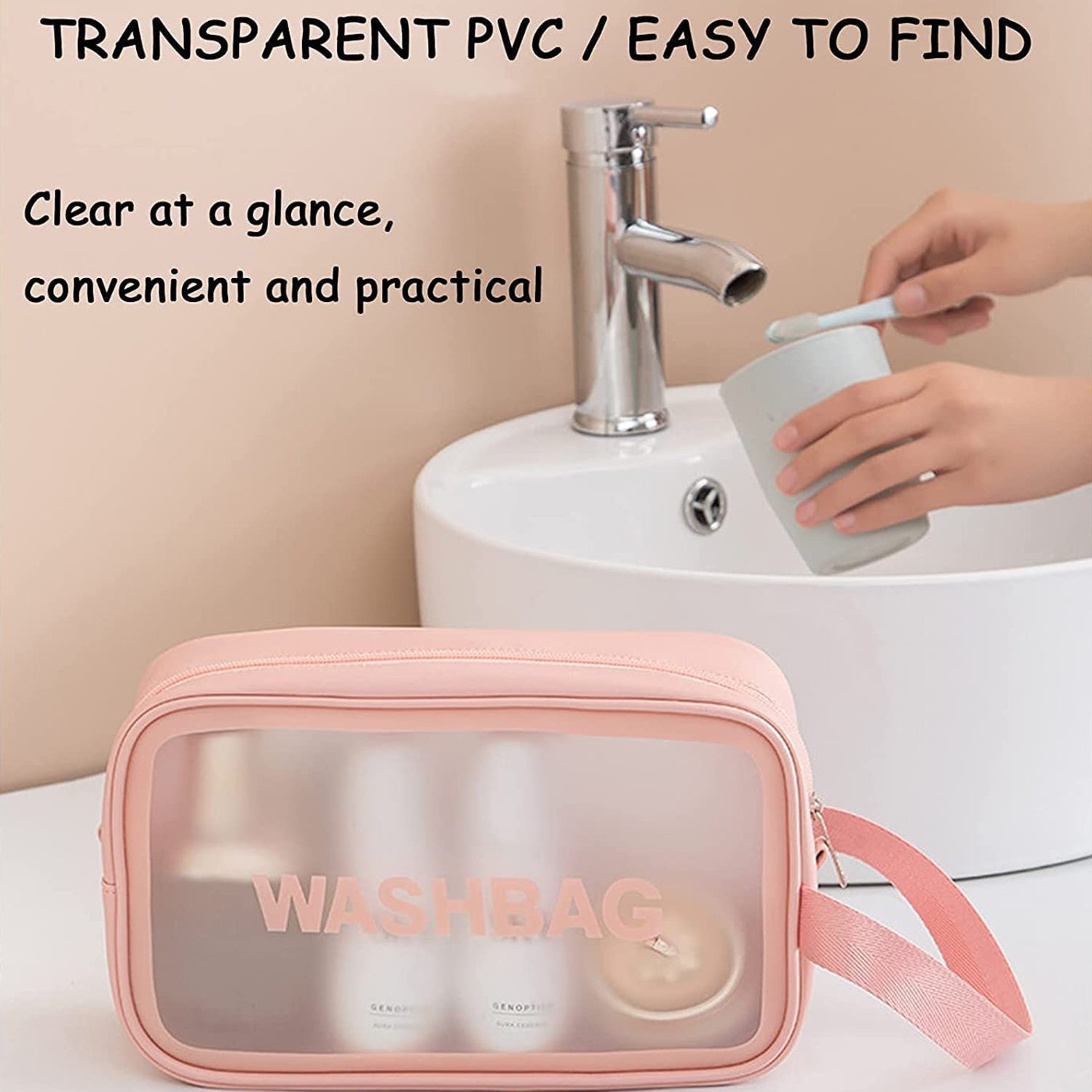 Cosmetic Pouch, Make up Bag for Home & Travel, Toiletry Bag for Cosmetics, Brushes, Accessories Set of 3 Small, Medium & Big - Wash Bag - Bhavnagar Deodap