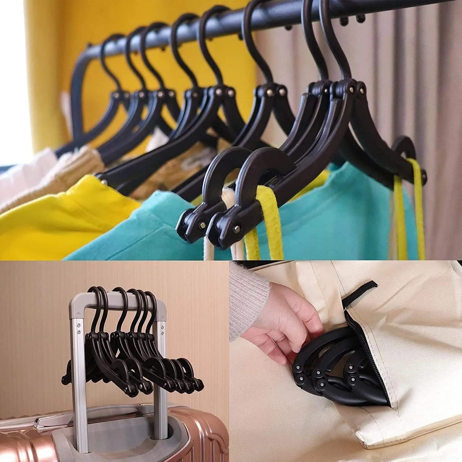 10 Pcs Portable Folding Clothes Hanger Creative Travel Easy to Carry Clothes Hanger for Adults and Children - Bhavnagar Deodap