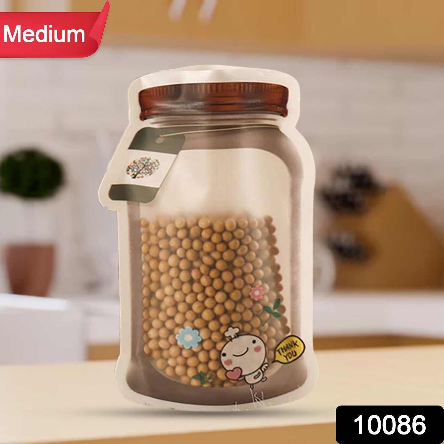 Plastic Transparent Medium Jar Shaped Pouch With Zipper (1 Pc) - Bhavnagar Deodap