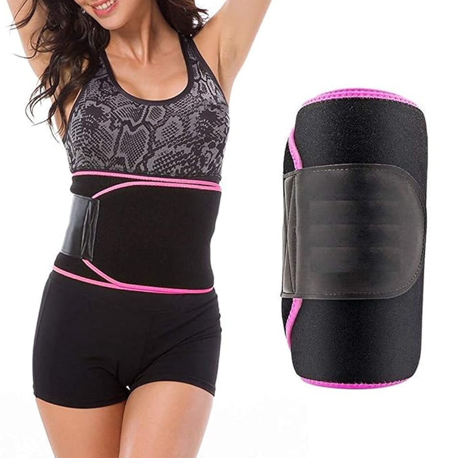 Waist Support Belt Neoprene Ab Belt Trainer, Stomach Wrap Tummy Belt / Belly Tummy Yoga Wrap Back Exercise Body Wrap - Bhavnagar Deodap