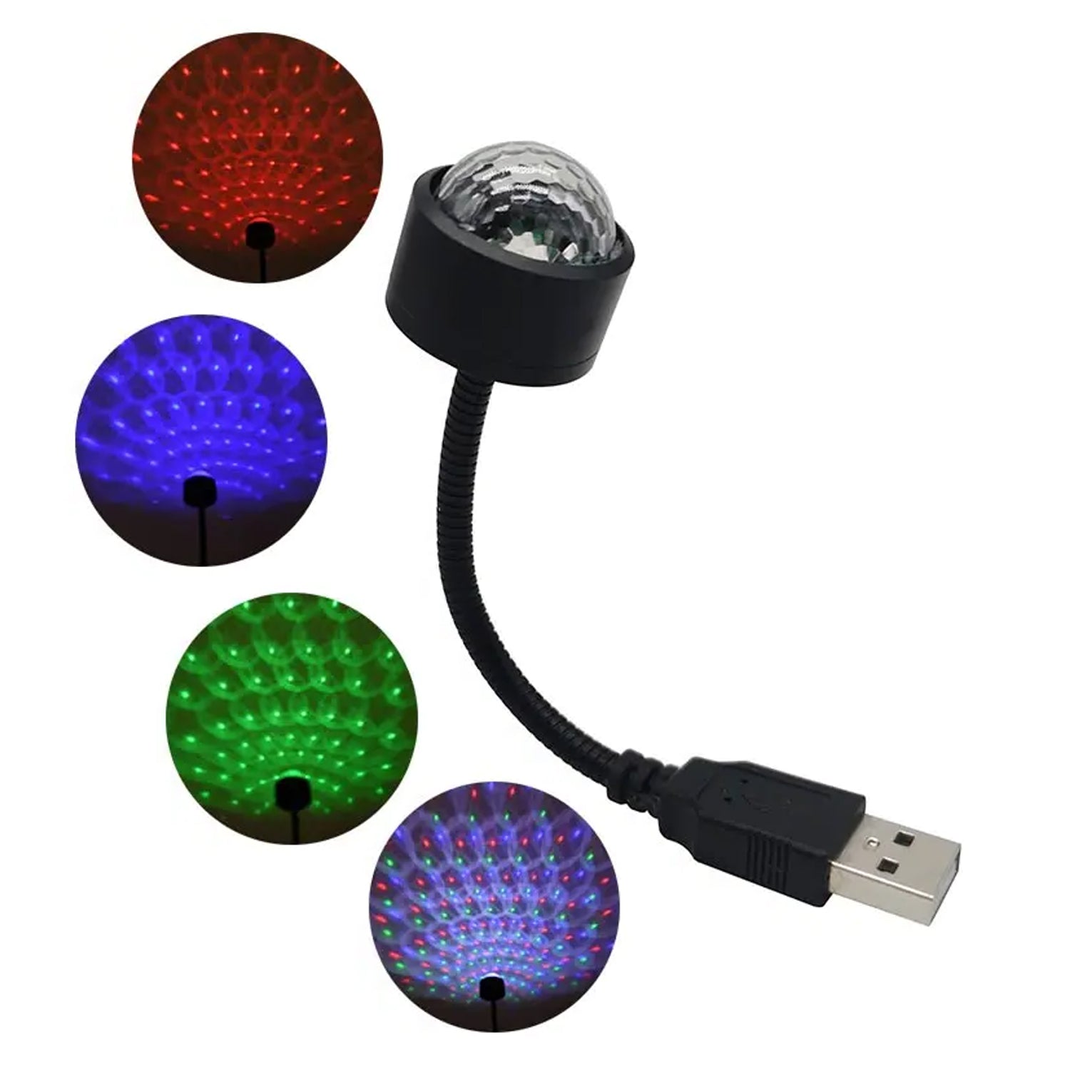 USB Star Night Light Projector and Mini Disco Ball Light, Adjustable Auto Roof Interior Car Ceiling Lights, Flexible Atmosphere Strobe Light Decorations for Bedroom Car Party Ceiling - Bhavnagar Deodap