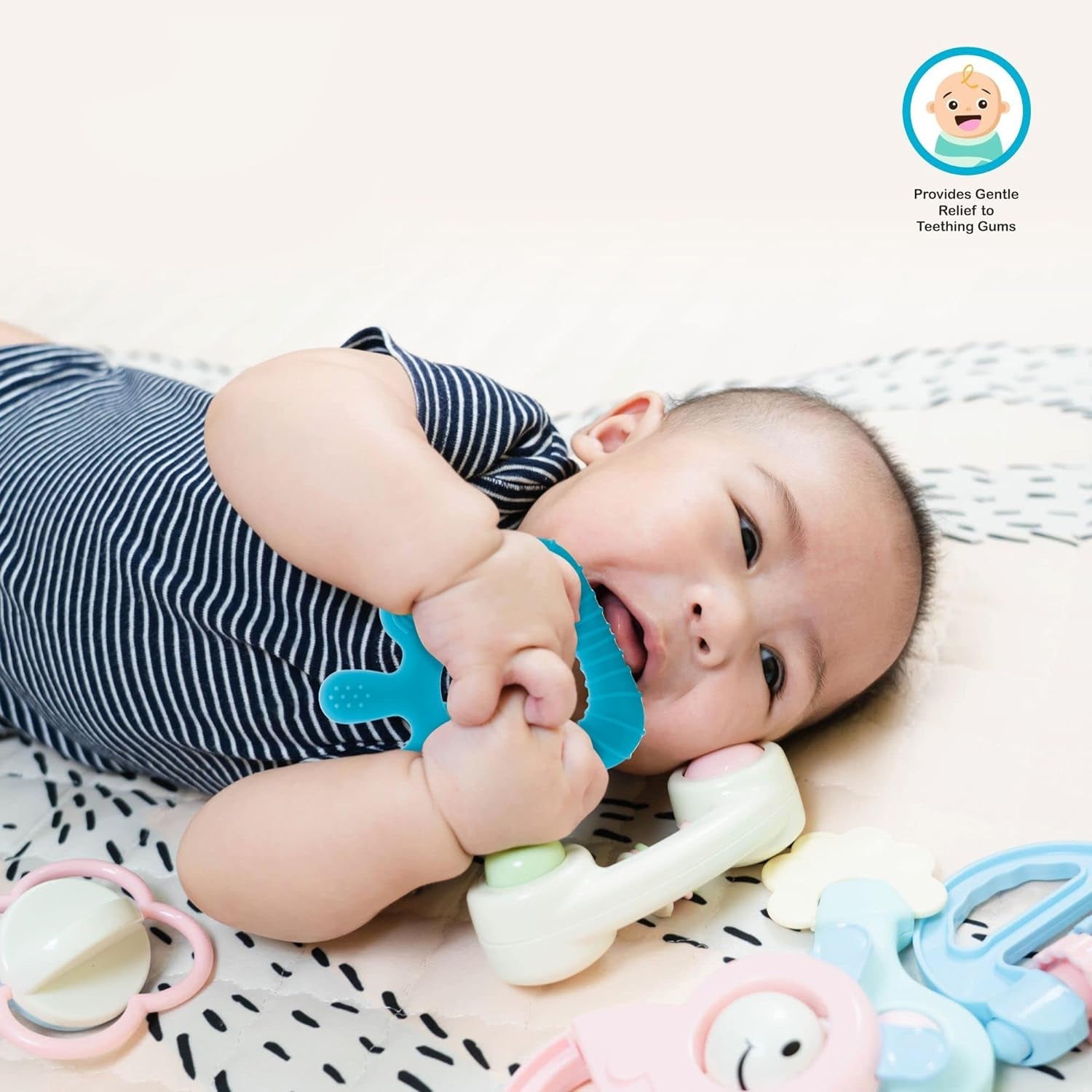 Silicone Baby Teether Pack of 1 (Mix Design & Color) - Bhavnagar Deodap