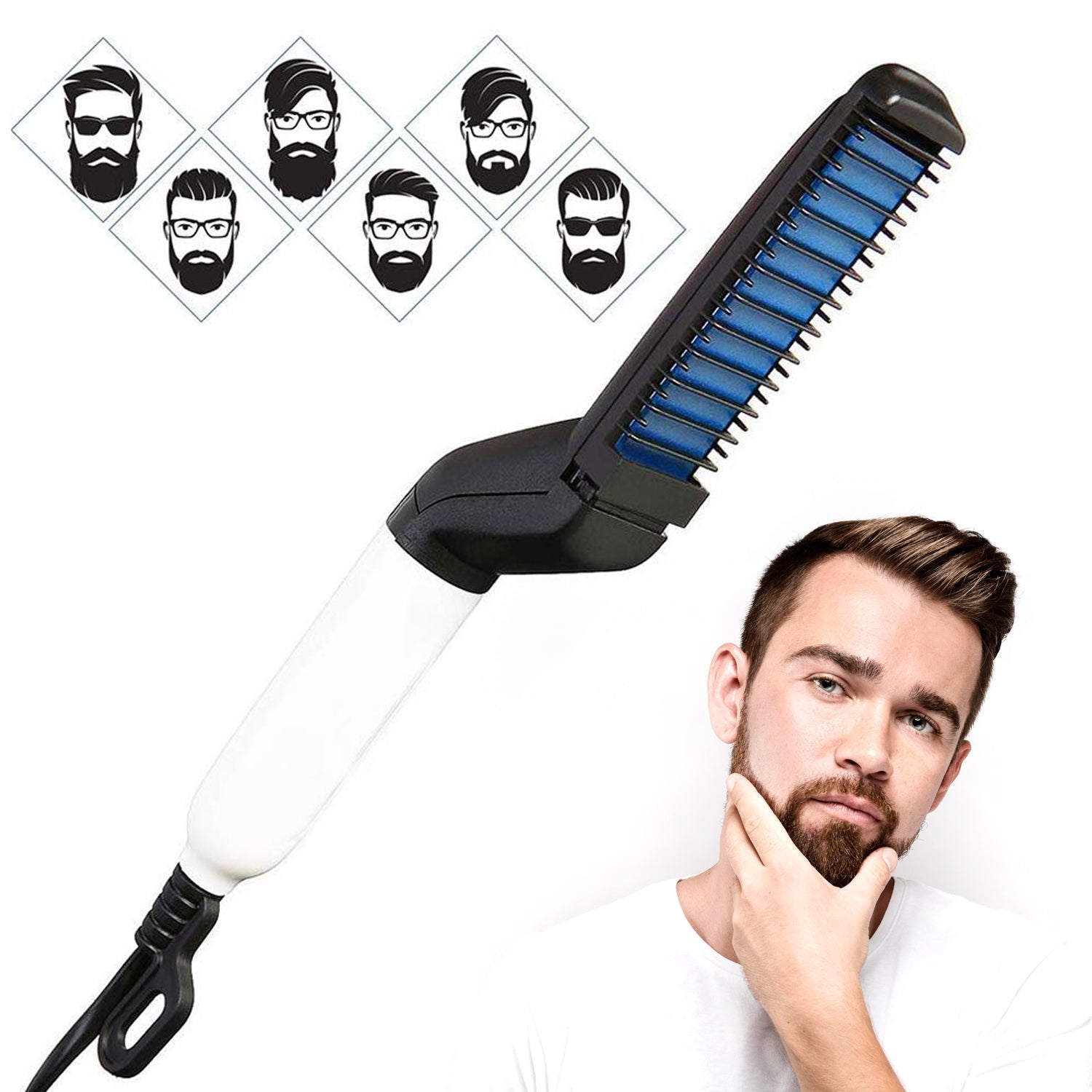 Men's Beard and Hair Curling Straightener (Modelling Comb) - Bhavnagar Deodap
