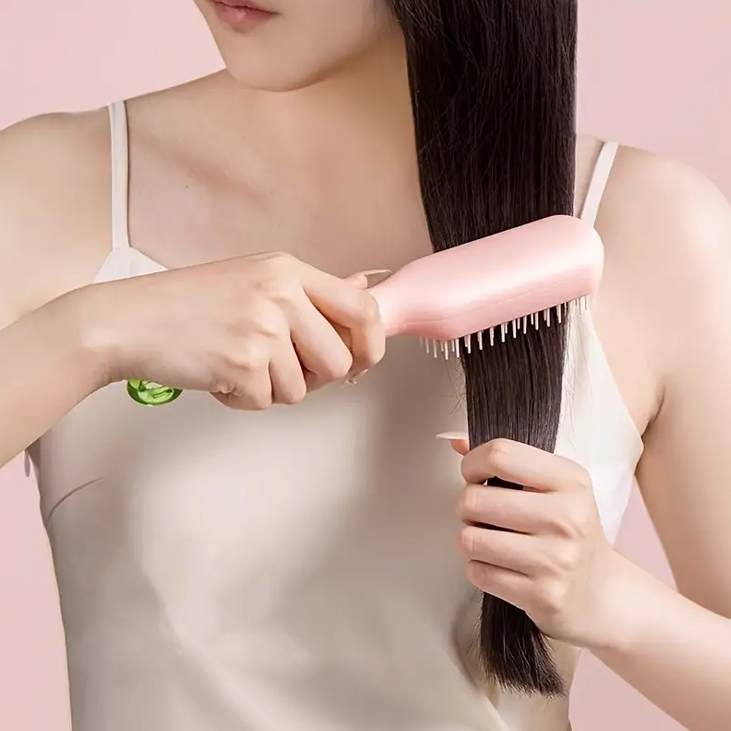 Self-Cleaning Hairbrush, Self-Cleaning Anti-Static Detangling Massage Comb, One-pull Clean Scalable Rotate Lifting Self Cleaning Hairbrush Hair Styling Tools - Bhavnagar Deodap