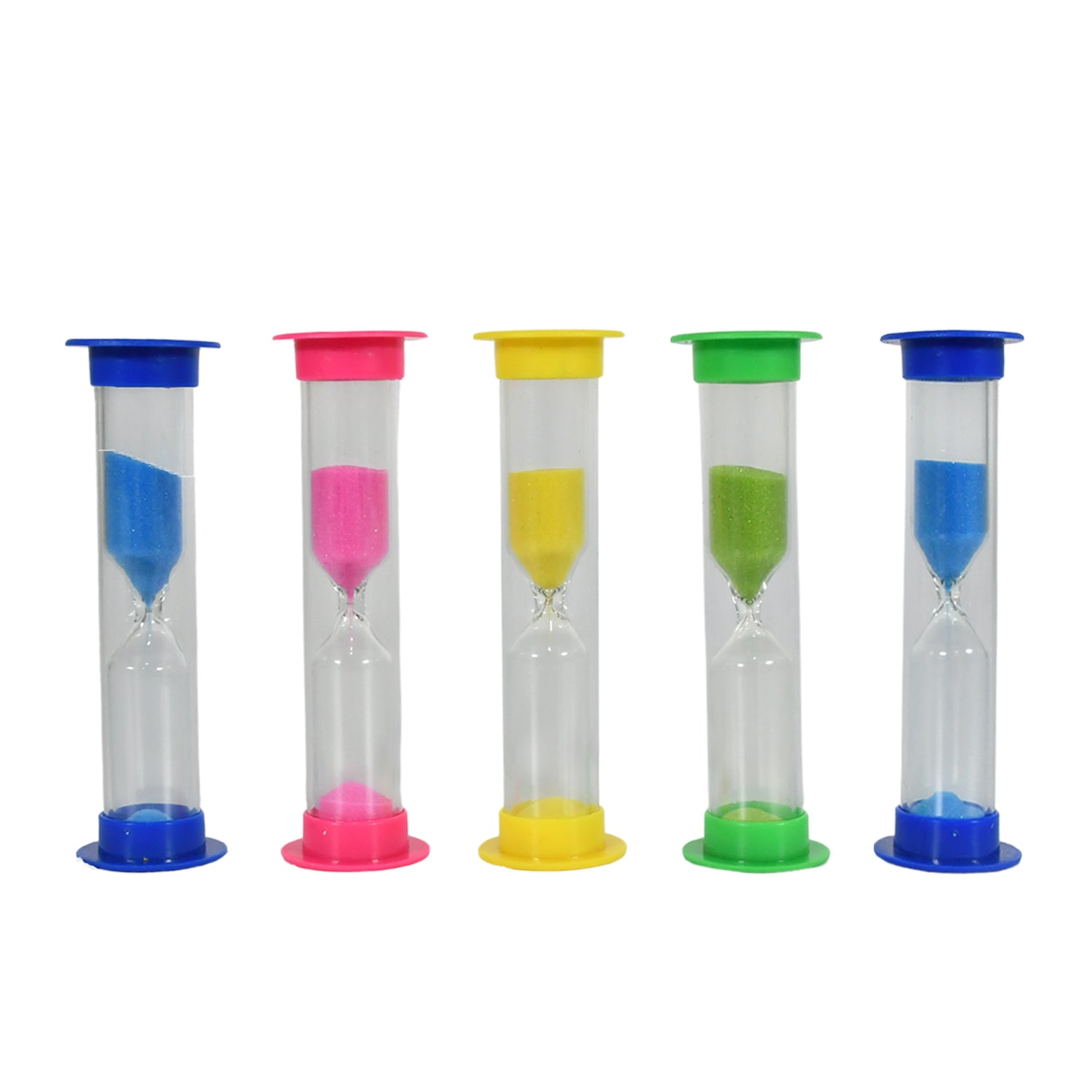 Sand Timer Plastic Hourglass, Sand Glass Toy Sand Clock for Kitchen, Office, School and Brushing Teeth for Bathroom Timer Clock Children Hourglass Sand glass Toothbrush Household Sand Clock (3 Min Approx / 5 pc) - Bhavnagar Deodap