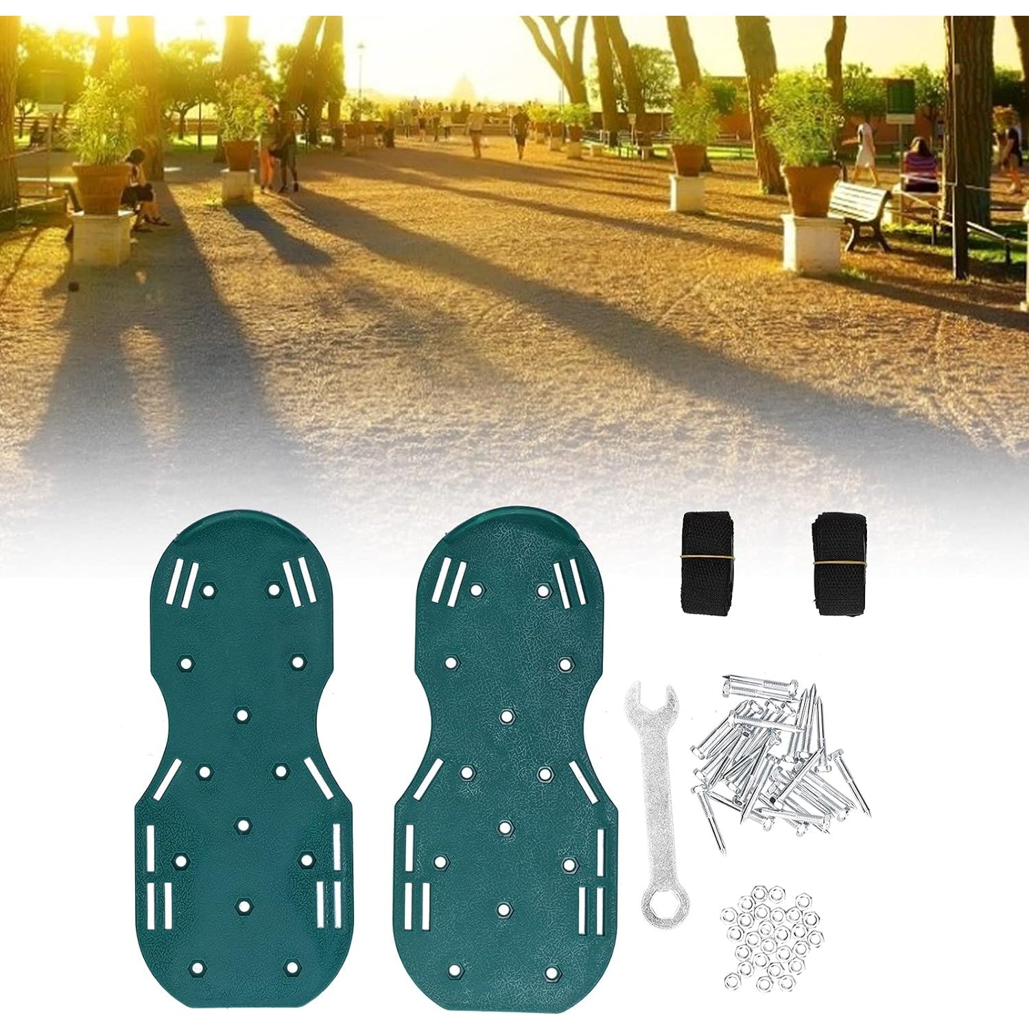 Lawn Aerator Sandals, Garden Grass Aerator Spiked Sandals Green Studded Shoes for Yard Patio Garden Excavation - Bhavnagar Deodap