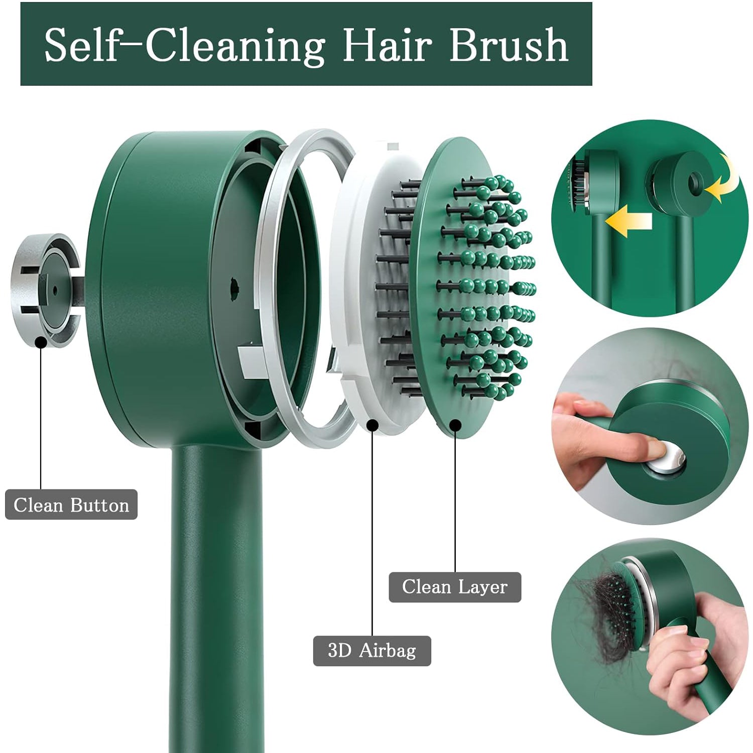 Styling Hair Brush Hairbrushes for Woman Massage Comb Styling Comb Hair Comb for Women Hair Massage Brush Women Hairbrush Airbag Comb Long Handle Utilities Plastic Women's - Bhavnagar Deodap
