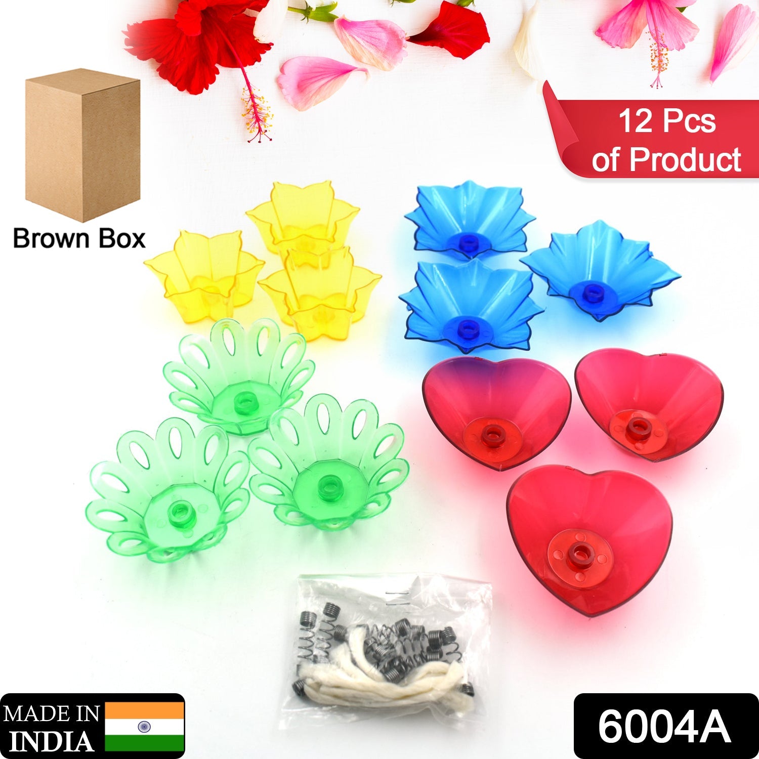 Candle Cup with Multi Shape  (Multicolor) (12 Pcs Set) - Bhavnagar Deodap