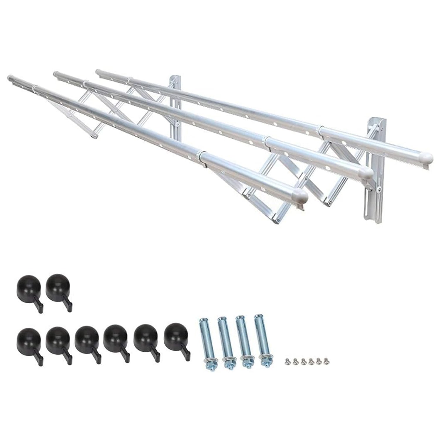 Clothes Rail Rack Clothes Drying Racks, Airer Clothes Drying Rack Wall Mounted Clotheshorse Clothes Airer Washing Cloth Line Extendable Fold Towel Rack Bar for Bathroom Indoor Outdoor - Bhavnagar Deodap