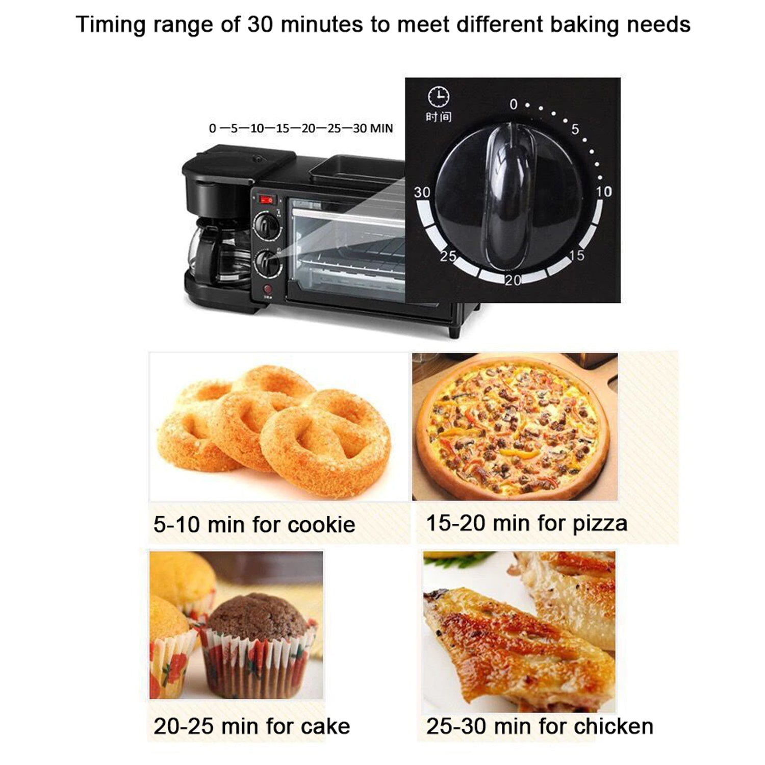 3 in 1 Breakfast Maker Portable Toaster Oven, Grill Pan & Coffee Maker Full Breakfast Ready at One Go - Bhavnagar Deodap