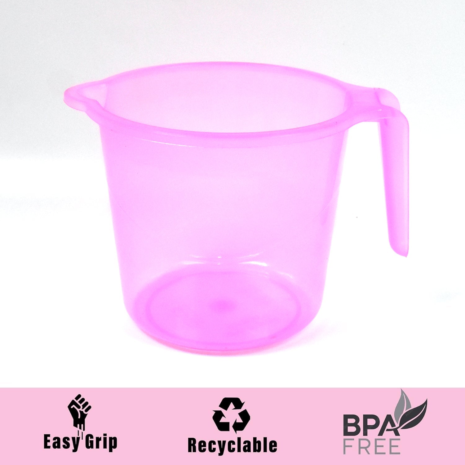 Plastic Round Transparent Bath Water Mug (5 pc / Mix colour / 1200 ML) - Bhavnagar Deodap