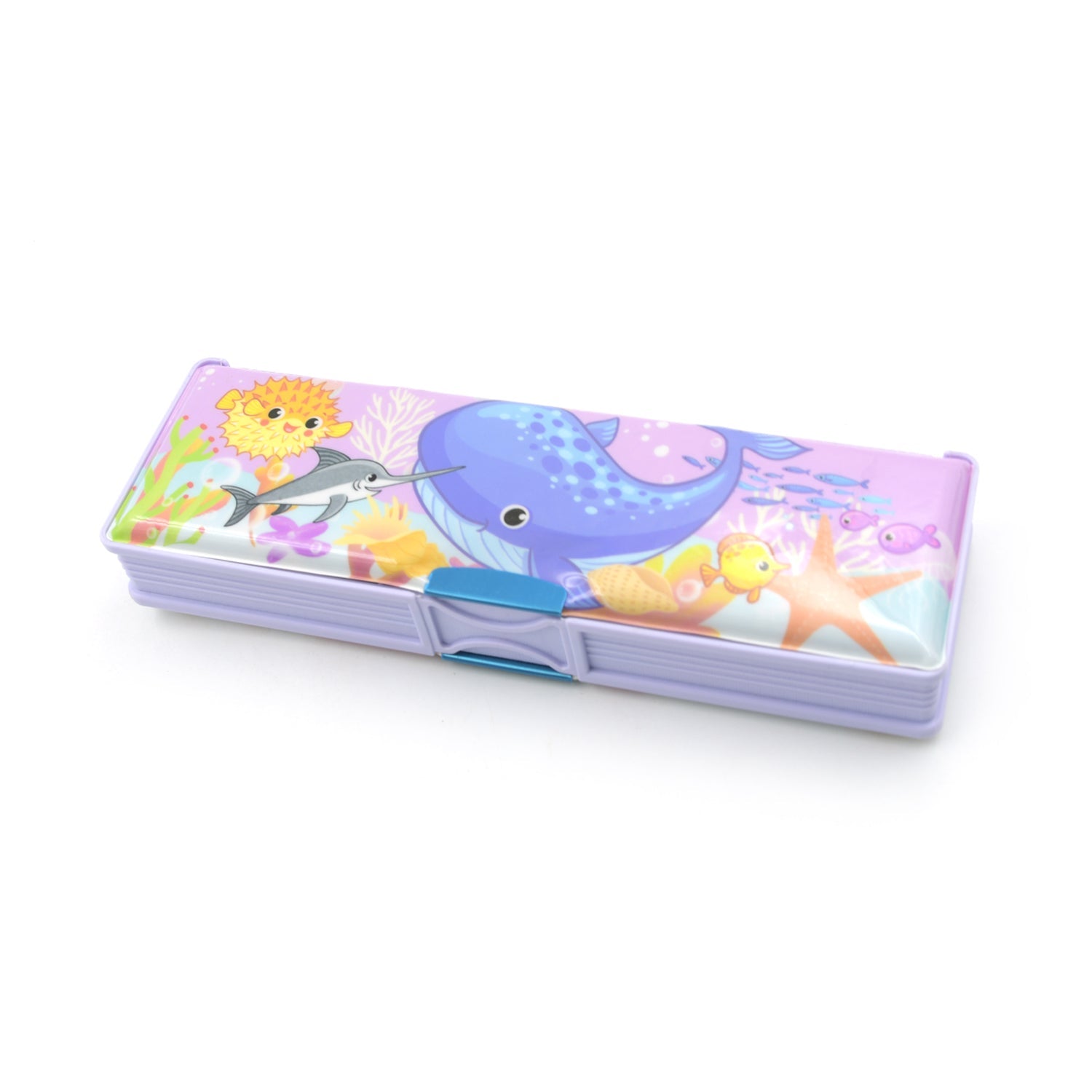 Multipurpose Compass Box, Plastic Double Deck Pencil Case with 2 Compartments, Supplies Utility Box Storage Organizer, Pencil Box for School, Cartoon Printed Pencil Case for Kids, Birthday Gift for Girls & Boys - Bhavnagar Deodap