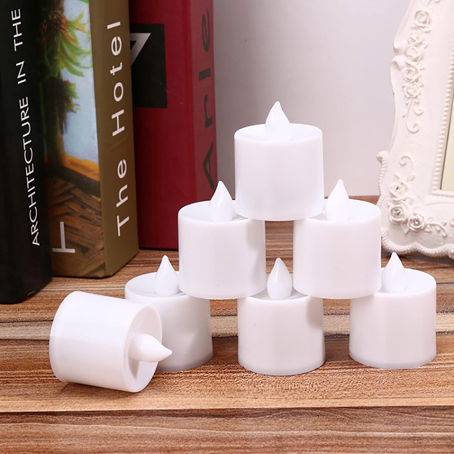 Battery Operated Candle Ideal for Party, Wedding, Birthday, Gifts (24pc) ( Diya , Divo , Diva , Deepak , Jyoti , - Bhavnagar Deodap