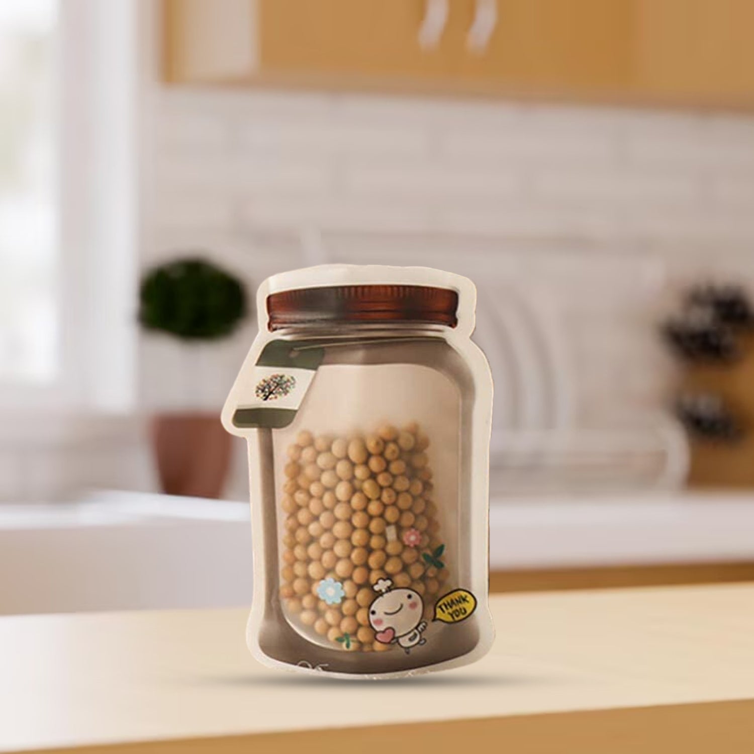 Plastic Transparent Small Jar Shaped Pouch With Zipper (1 Pc) - Bhavnagar Deodap