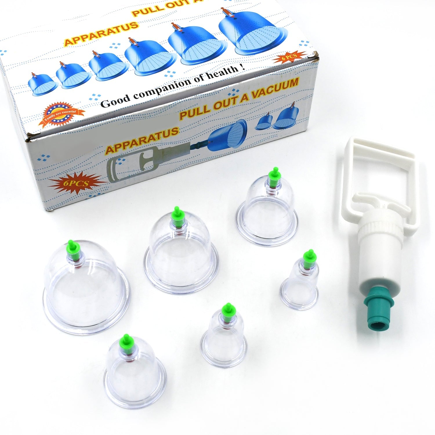 Vacuum Cupping Set 6 Pcs Kit Pull Out a Vacuum Apparatus Therapy Relax Massagers Curve Suction Pumps - Bhavnagar Deodap