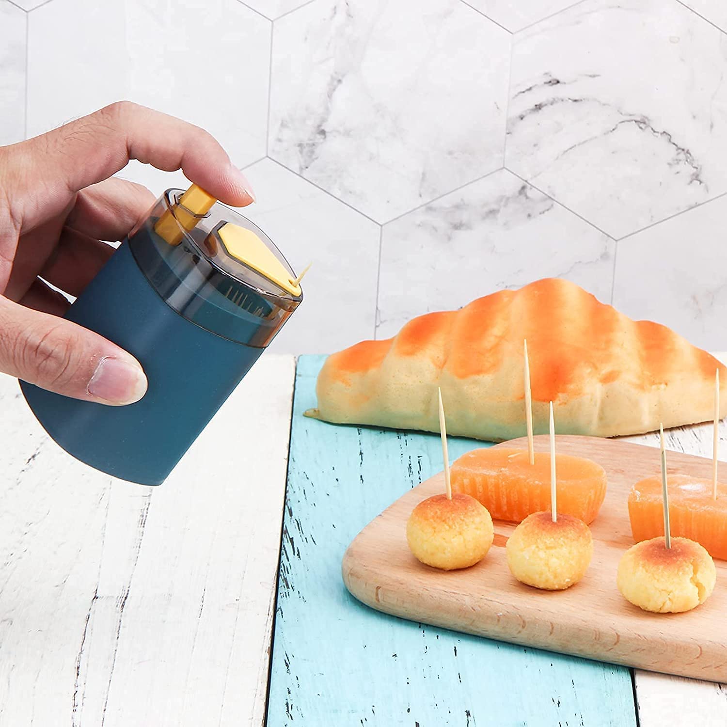 Toothpick Holder Dispenser, Pop-Up Automatic Toothpick Dispenser for Kitchen Restaurant Thickening Toothpicks Container Pocket Novelty, Safe Container Toothpick Storage Box. - Bhavnagar Deodap