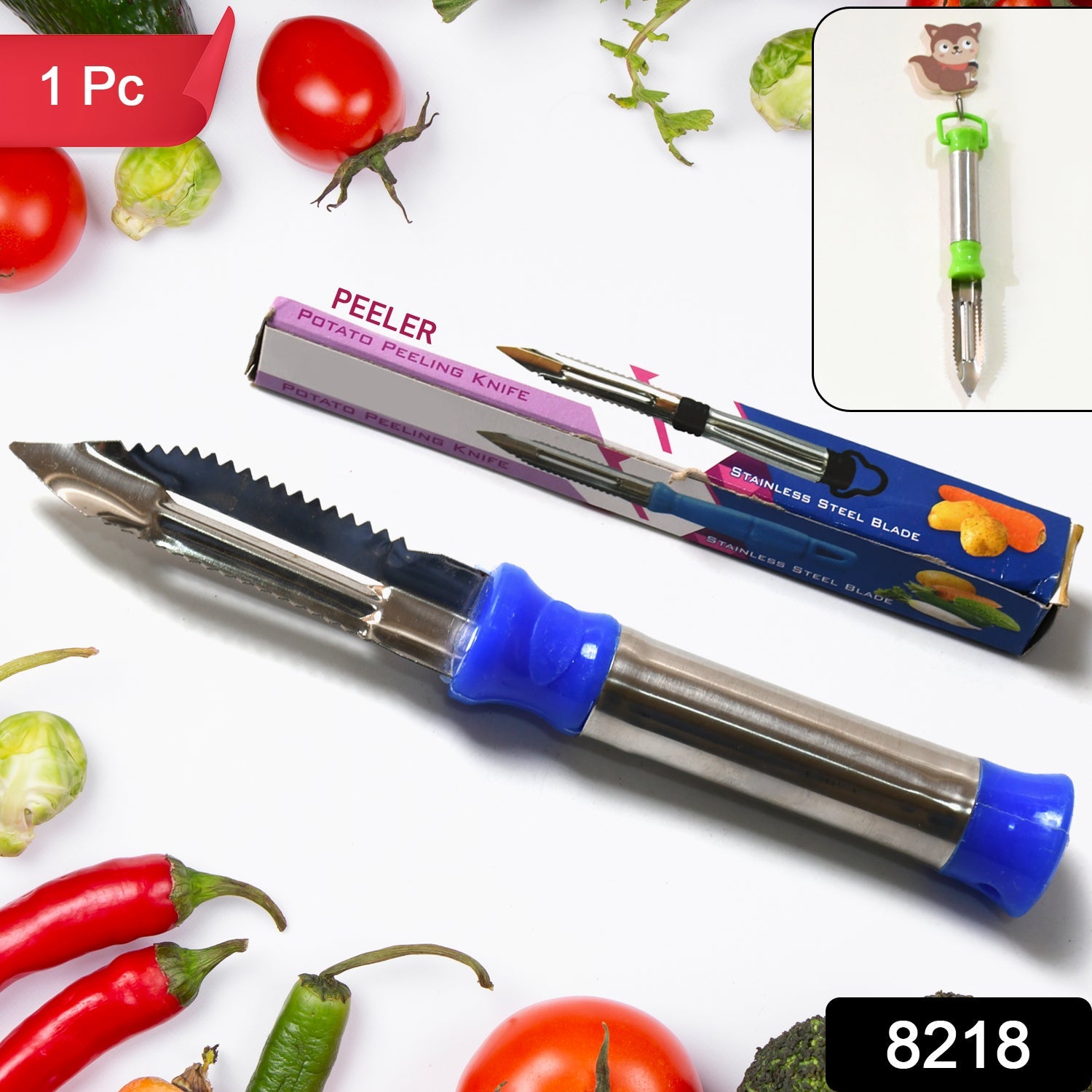 2in1 Multi-Purpose Stainless Steel Peeler With Hanging Ring For Vegetables, Potato Peeler, Carrot, grated, Suitable for Peeling and shredding Fruit and Vegetables Kitchen Accessories, Piller (1 pc)  - Bhavnagar Deodap