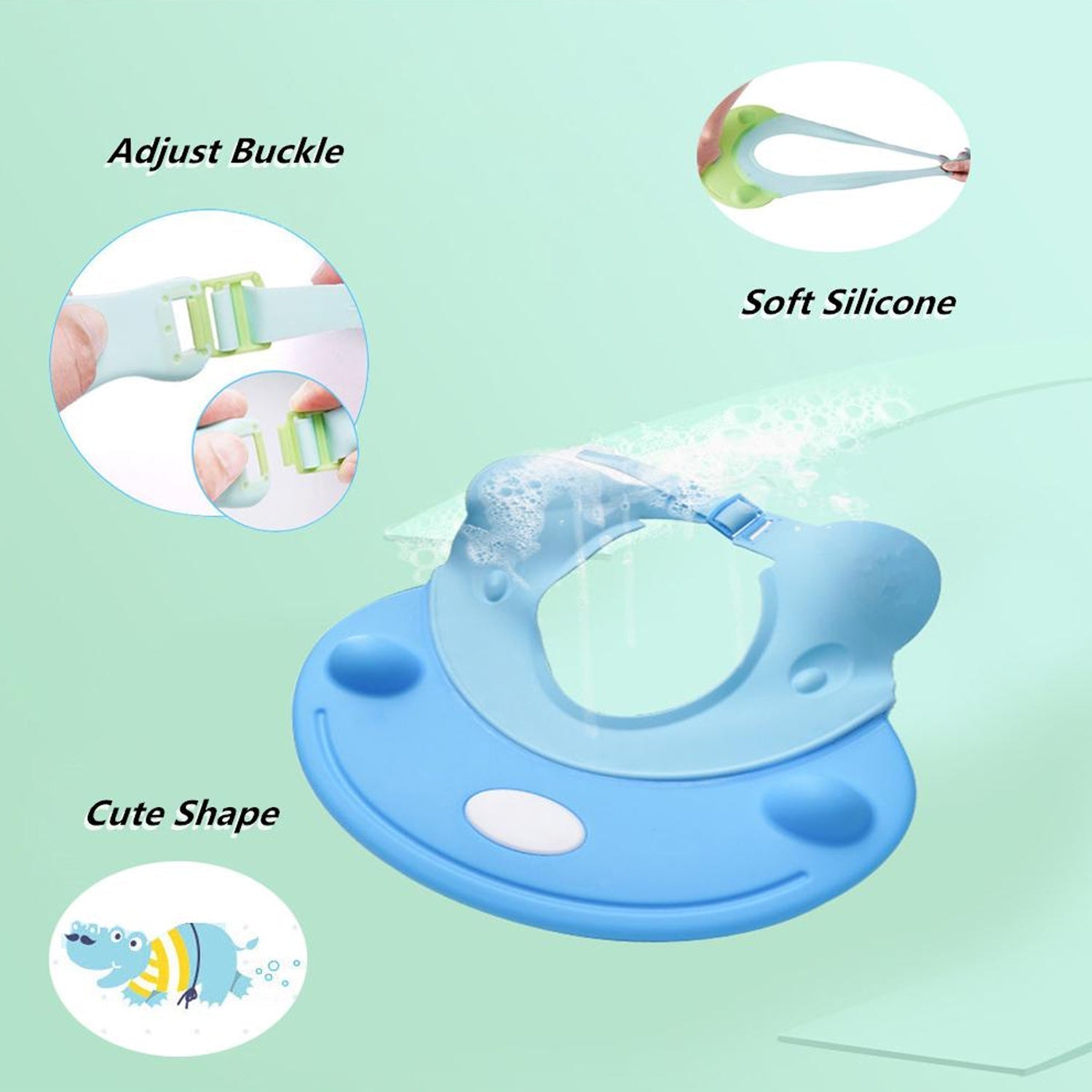 Silicone Baby Shower Cap Bathing Baby Wash Hair Eye Ear Protector Hat for New Born Infants babies Baby Bath Cap Shower Protection For Eyes And Ear. - Bhavnagar Deodap