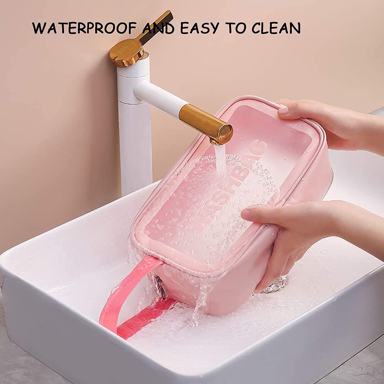 Cosmetic Pouch, Make up Bag for Home & Travel, Toiletry Bag for Cosmetics, Brushes, Accessories Set of 3 Small, Medium & Big - Wash Bag - Bhavnagar Deodap