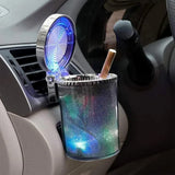 Premium Quality LED Illuminated Car Ashtray with Lid and Detachable Holder (1 Pc)