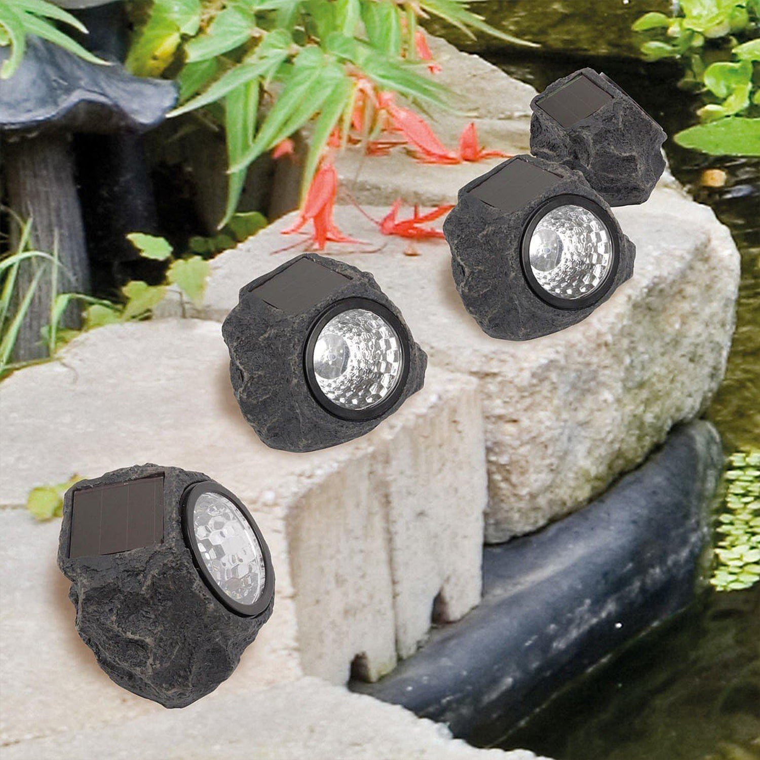 Solar Powered LED Rock Light Solar Powered LED Spotlight Faux Stone for Pathway Landscape Garden Outdoor Patio Yard (1 Pc) - Bhavnagar Deodap