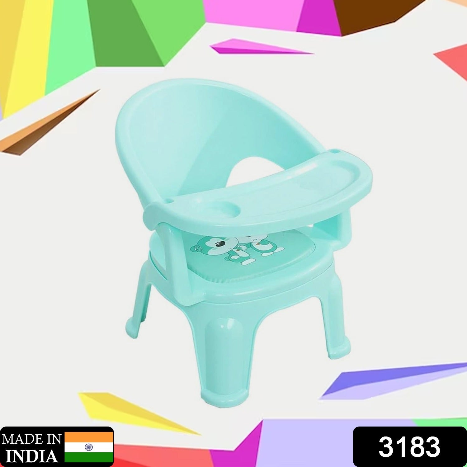 Baby Chair, with Tray Strong and Durable Plastic Chair for Kids/Plastic School Study Chair/Feeding Chair for Kids, Portable High Chair for Kids - Bhavnagar Deodap