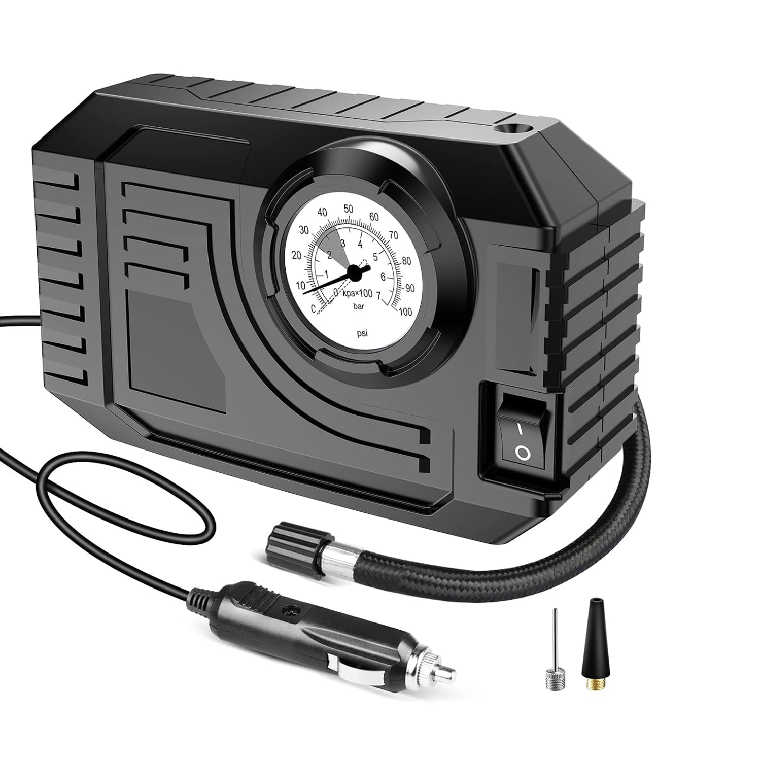 Tire Inflator Portable Air Compressor 12V Small Air Pump for Car Tires Bicycle Balloons, Cars, Bike, Bicycles and Other Inflatables with LED Light (12V) - Bhavnagar Deodap