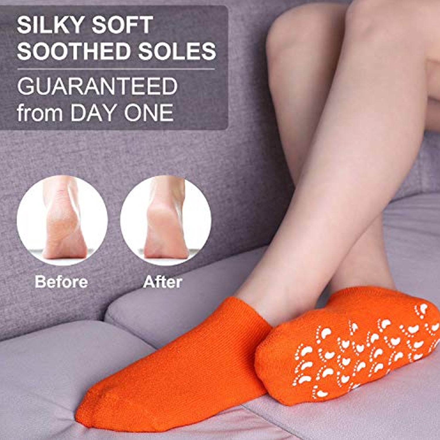 Silicon Socks Heel for Crack Spa Gel Socks (1 Pair / Mix Color) - Bhavnagar Deodap