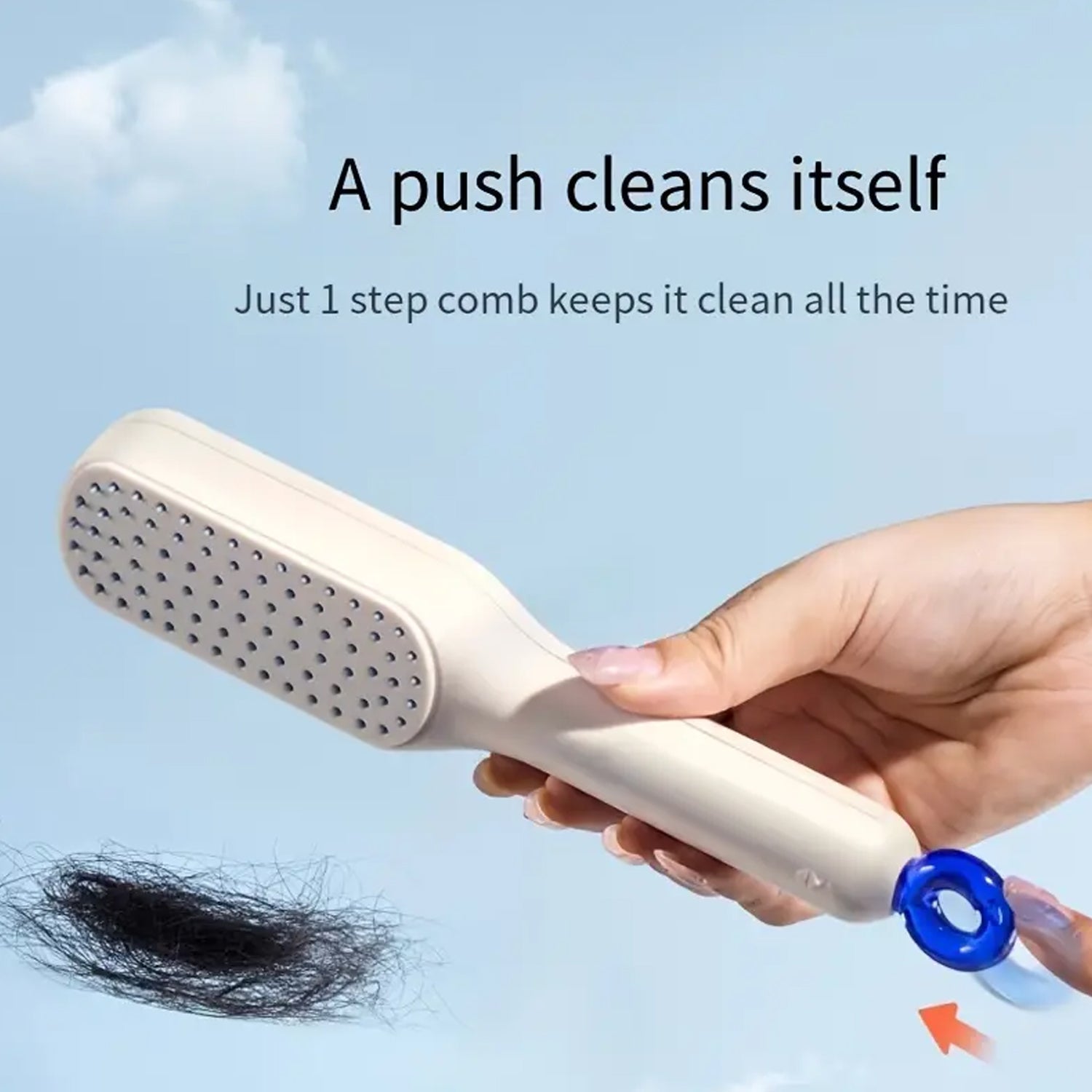 Self-Cleaning Hairbrush, Self-Cleaning Anti-Static Detangling Massage Comb, One-pull Clean Scalable Rotate Lifting Self Cleaning Hairbrush Hair Styling Tools - Bhavnagar Deodap