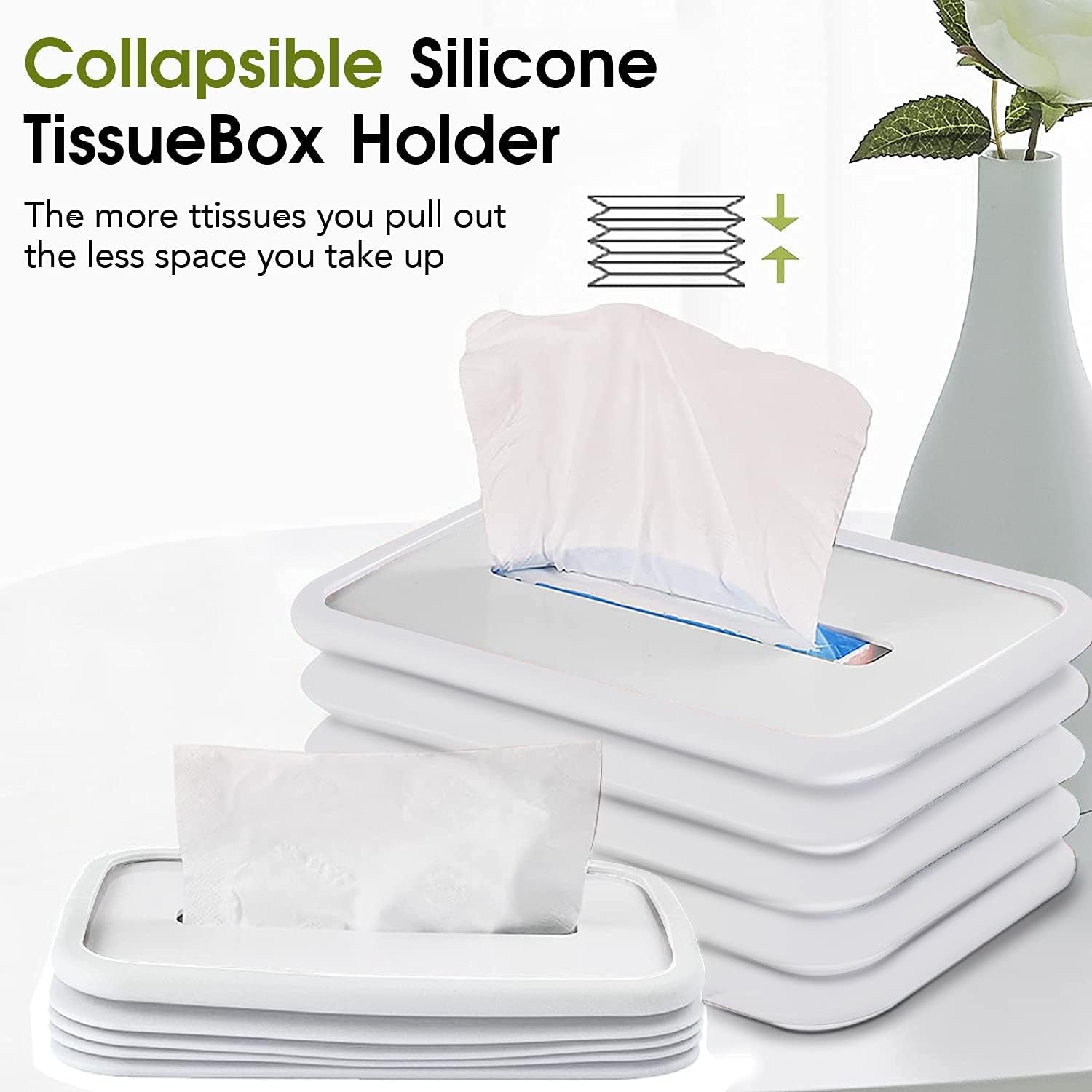 Tissues Holder Silicone Simple Tissue Box Tissues Cylinder Tissues Cube Box Tissue Holder for Bathroom Office Car Bedroom for Bathroom Room Office Car - Bhavnagar Deodap