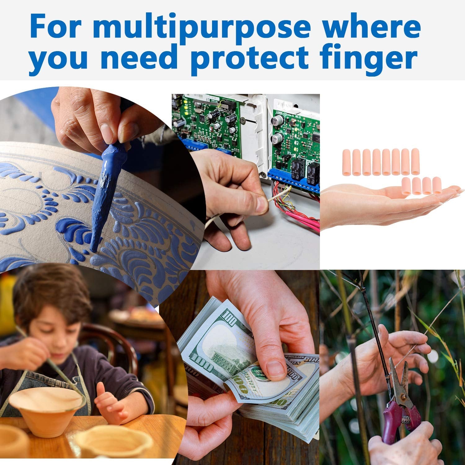 Finger Caps, Silicone Finger Protectors Sleeves (Finger Cots / 145 Pcs Set Approx) - Bhavnagar Deodap