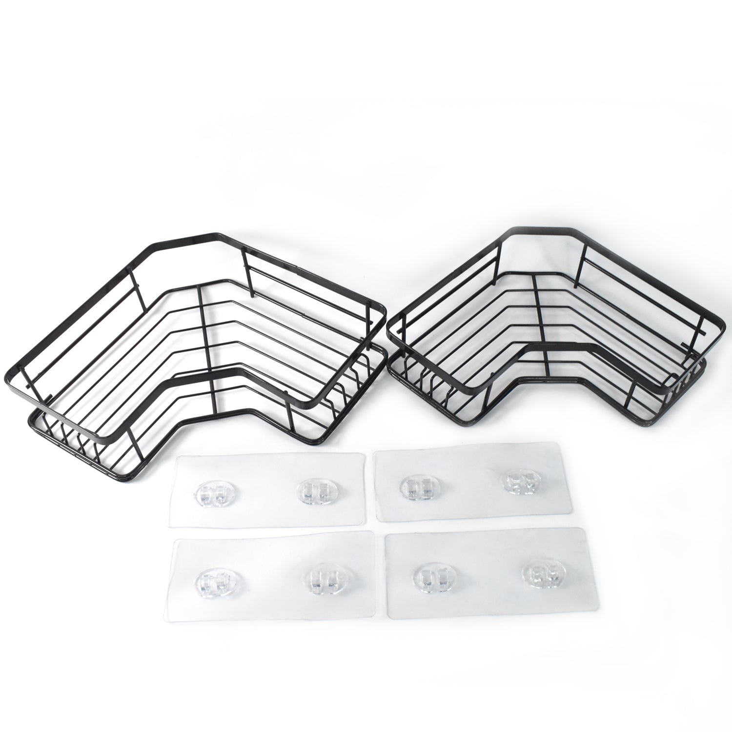 Iron Coating Self-Adhesive Corner Shelf Organizer (2 Pc) - Bhavnagar Deodap