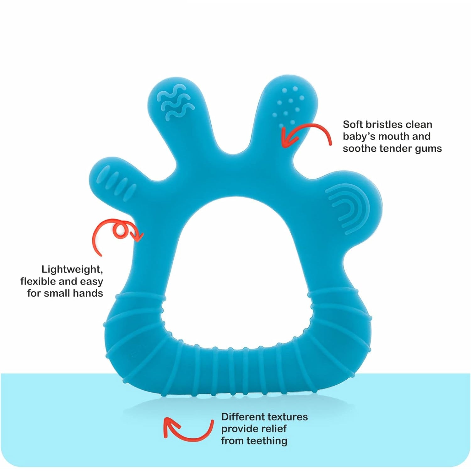 Silicone Baby Teether Pack of 1 (Mix Design & Color) - Bhavnagar Deodap