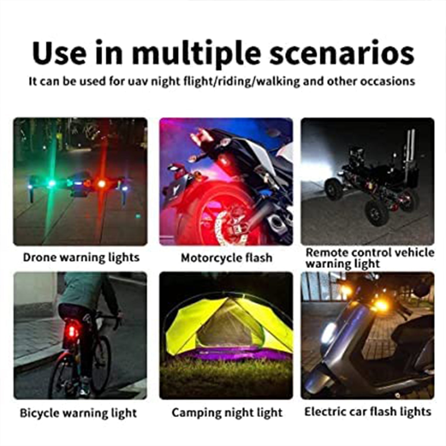 Mini LED Strobe Lights, Waterproof Lights, Lightweight RGB LED Lights Drone Strobe Lights Veicle Anti-Collision Strobe Light Bike Motocycle Lights USB Recharge  Multi-colors - Bhavnagar Deodap