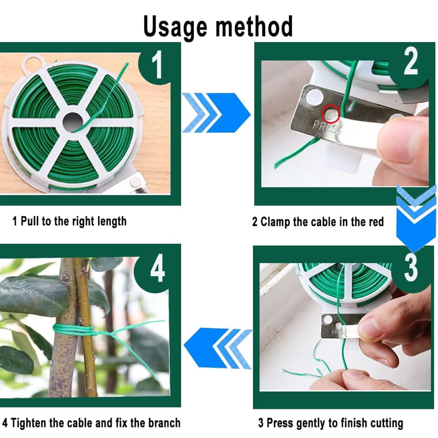 Garden Wire, Sturdy Plant Ties for Support, Garden Ties with Cutter for Tomatoes Vines, Plant Wire Tie Wire for Indoor, Outdoor, Home and Office Use (50 Mtr) - Bhavnagar Deodap