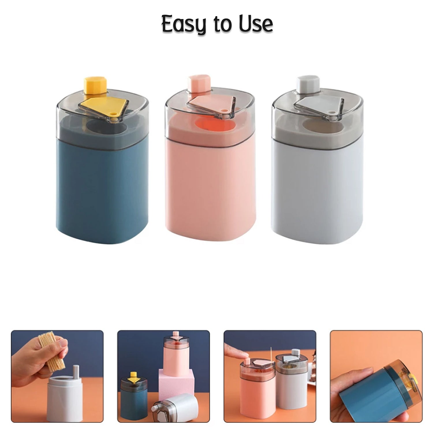 Toothpick Holder Dispenser, Pop-Up Automatic Toothpick Dispenser for Kitchen Restaurant Thickening Toothpicks Container Pocket Novelty, Safe Container Toothpick Storage Box. - Bhavnagar Deodap