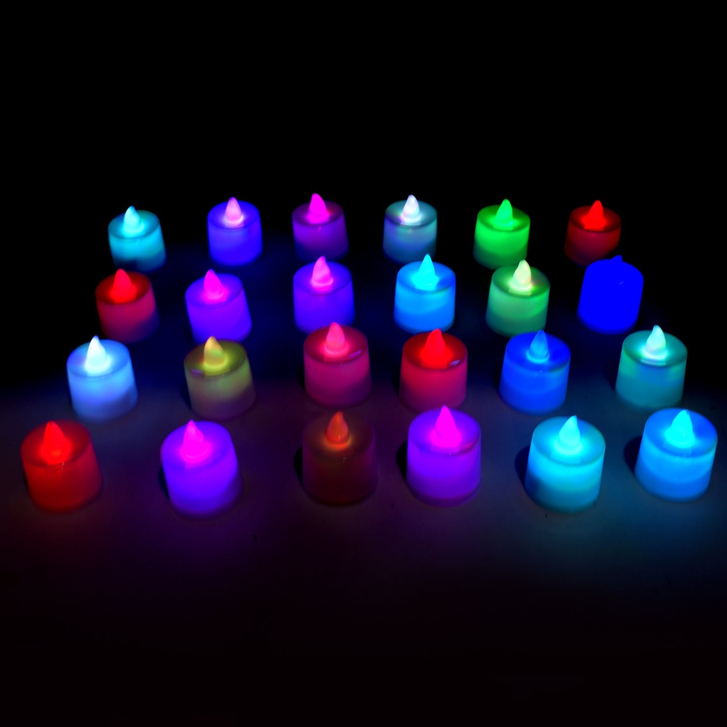 Multicolor LED Tealights Candles (24 Pack): Festive Decorations - Bhavnagar Deodap