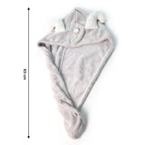 Cute Animal Ear Hooded Hair Drying Towel Wrap (1 Pc)