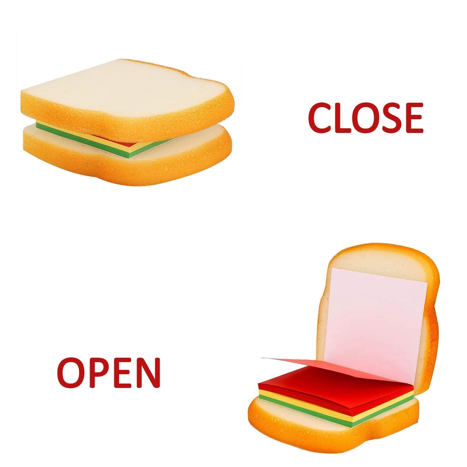 Sandwich Shaped Note  /  Sticky Notes  /  Memo Notes, Unique Mini Notes (Multicolor) - Bhavnagar Deodap