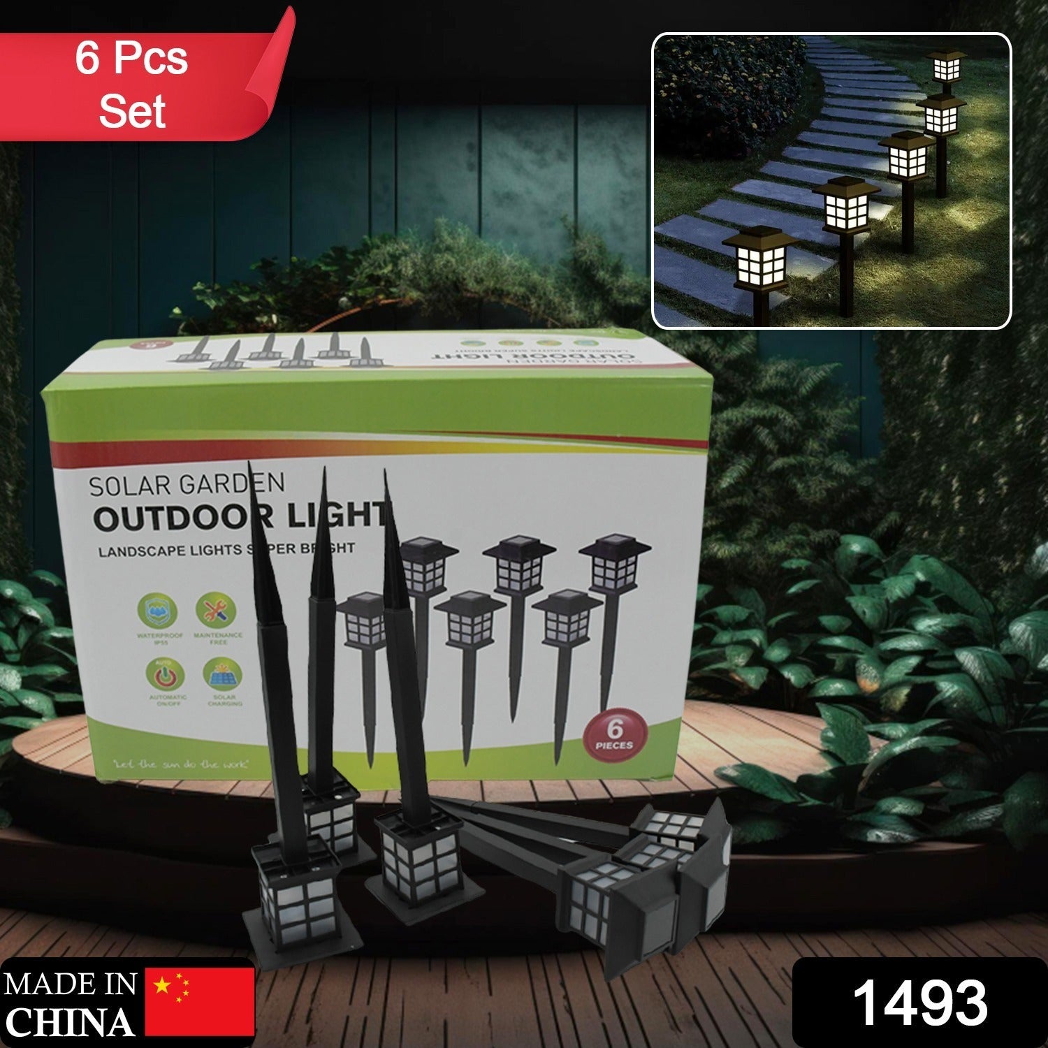 Big Solar Outdoor Lights, 6 Pack Waterproof Solar Pathway Lights, 10 Hrs Long-Lasting LED Landscape Lighting Solar Garden Lights, Solar Lights for Walkway Path Driveway Patio Yard & Lawn (6 Pc Set) - Bhavnagar Deodap