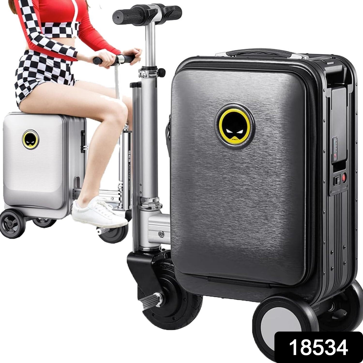 Electric suitcase smart driving luggage electric suitcase scooter with removable battery speed (1 Pc) - Bhavnagar Deodap