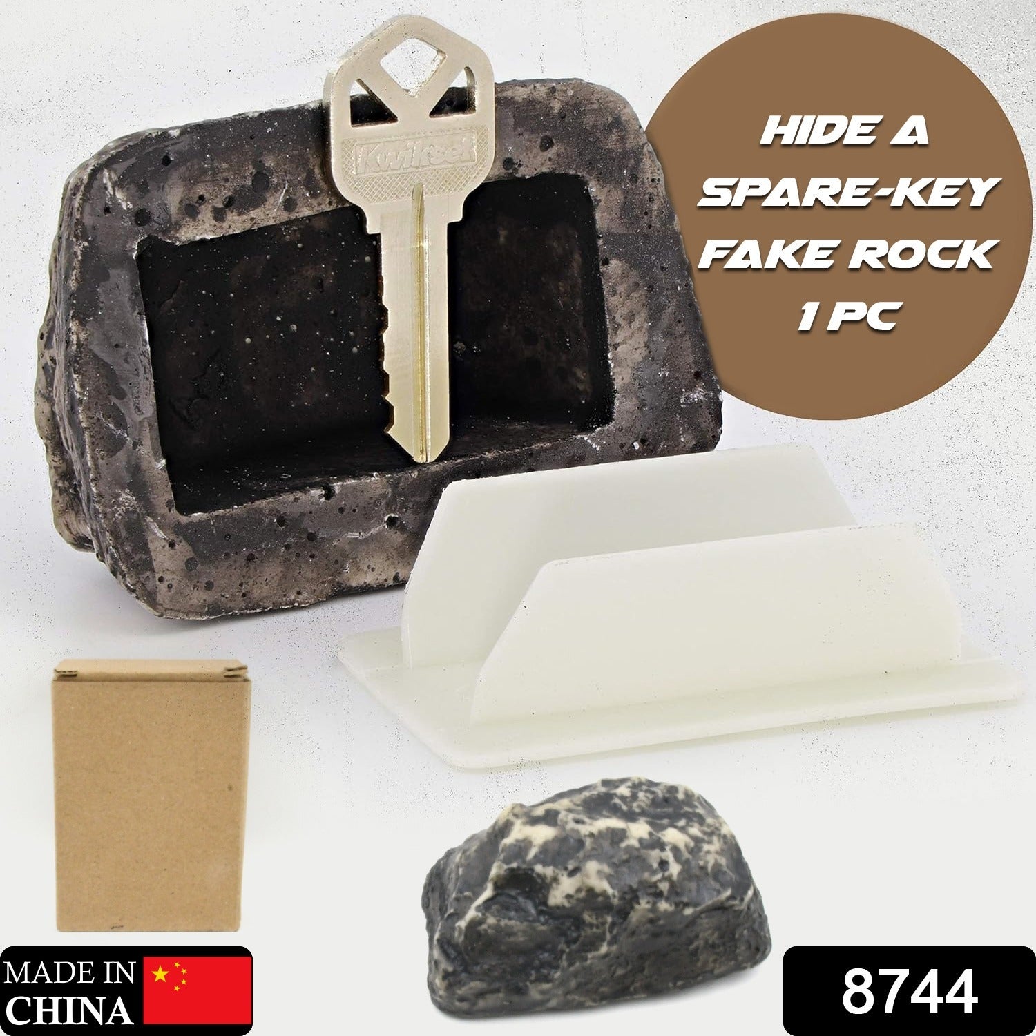 Hide a Key Outside Rock Looks Like a Real Rock - Weatherproof Rock Key Perfect for Emergencies - Fake Rock Key Hider Outside Decorative (1 Pc) - Bhavnagar Deodap