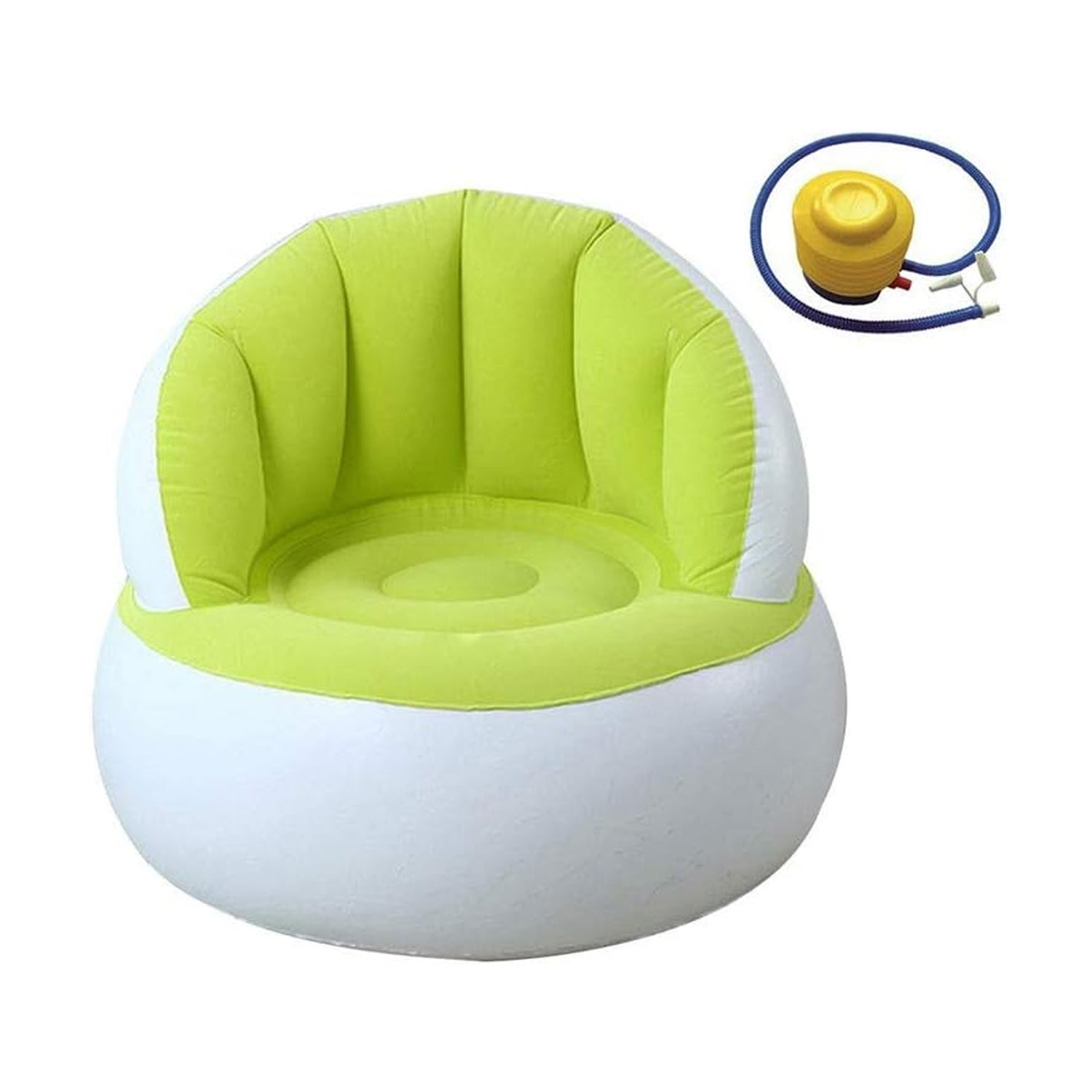 Kids inflatable sofa chair with backrest & Foot Air Pump with Hose (1 Set / 85x74 Cm Approx)