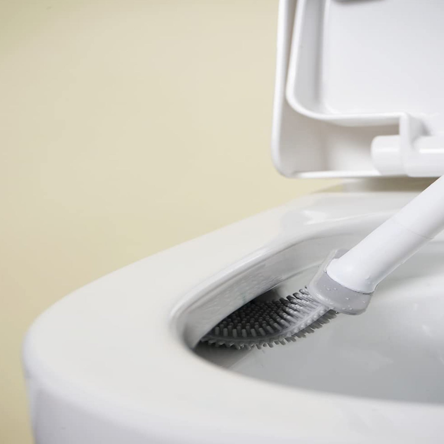 Silicone Toilet Brush with Holder Stand for Bathroom Cleaning - Bhavnagar Deodap